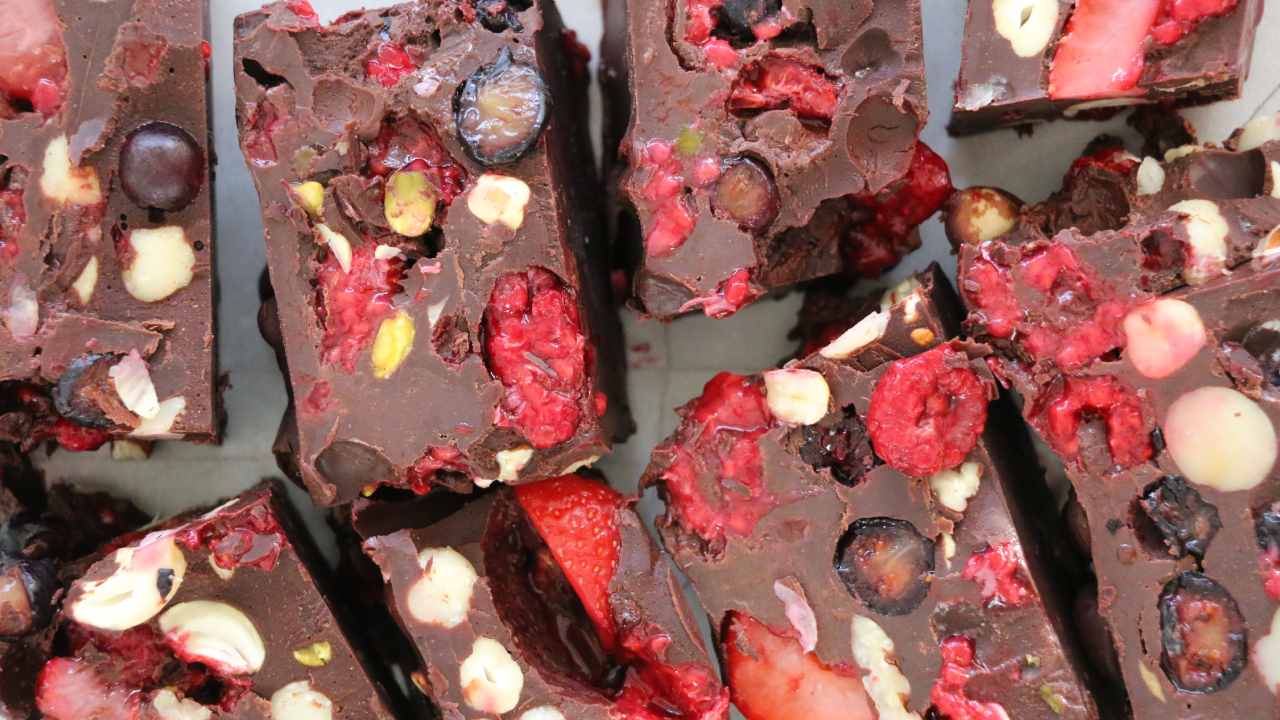 Mixed berry rocky road