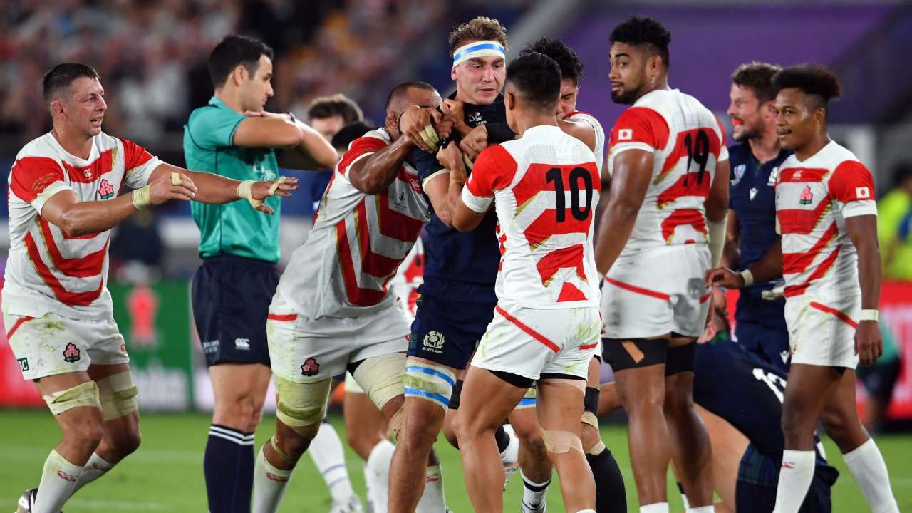 Japan upset Scotland at chaotic Rugby World Cup in the wake of Typhoon Hagibis 
