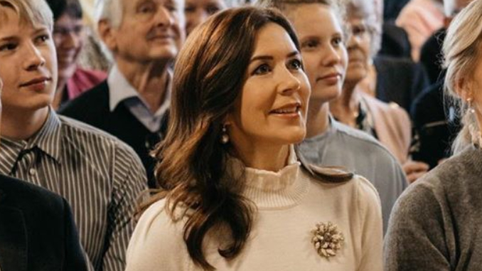 Princess Mary takes on the chilly weather in nude look