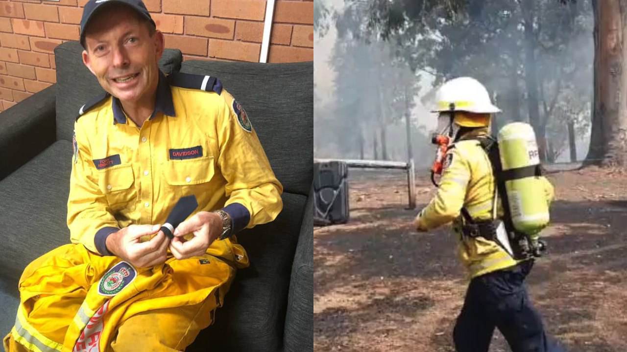 Dramatic new footage shows Tony Abbott saving homes from NSW bushfires