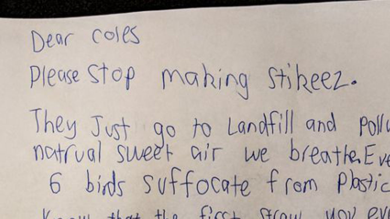 "Please stop": 9-year-old's desperate letter to Coles