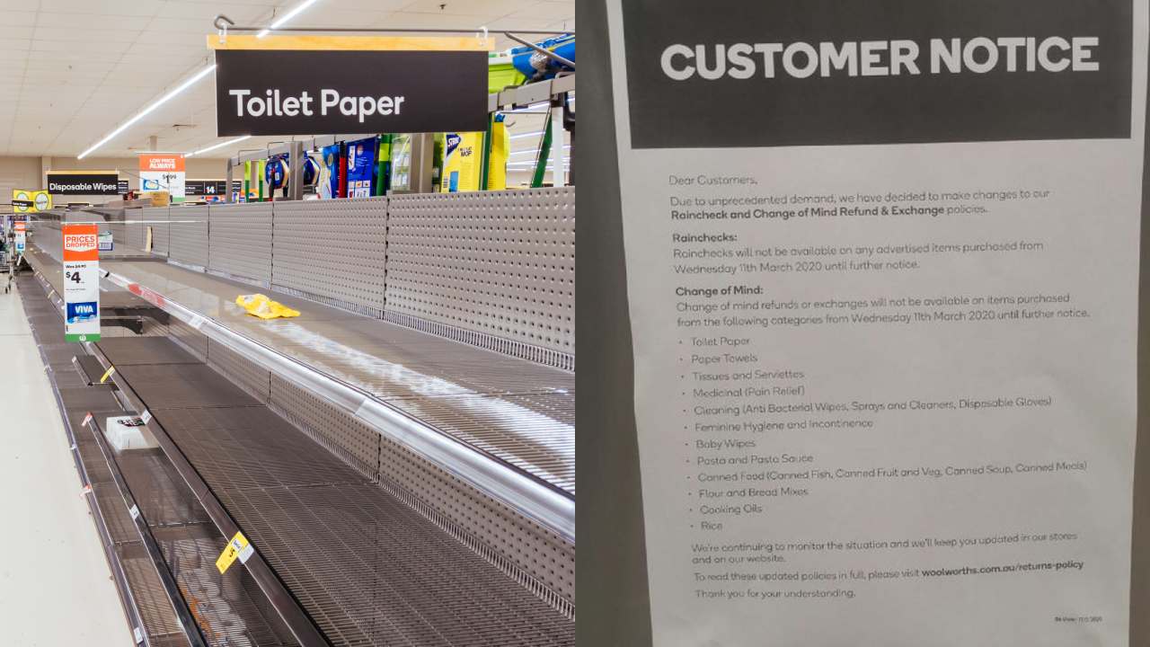 NO REFUNDS! Woolworths' genius new policy for panic-buyers