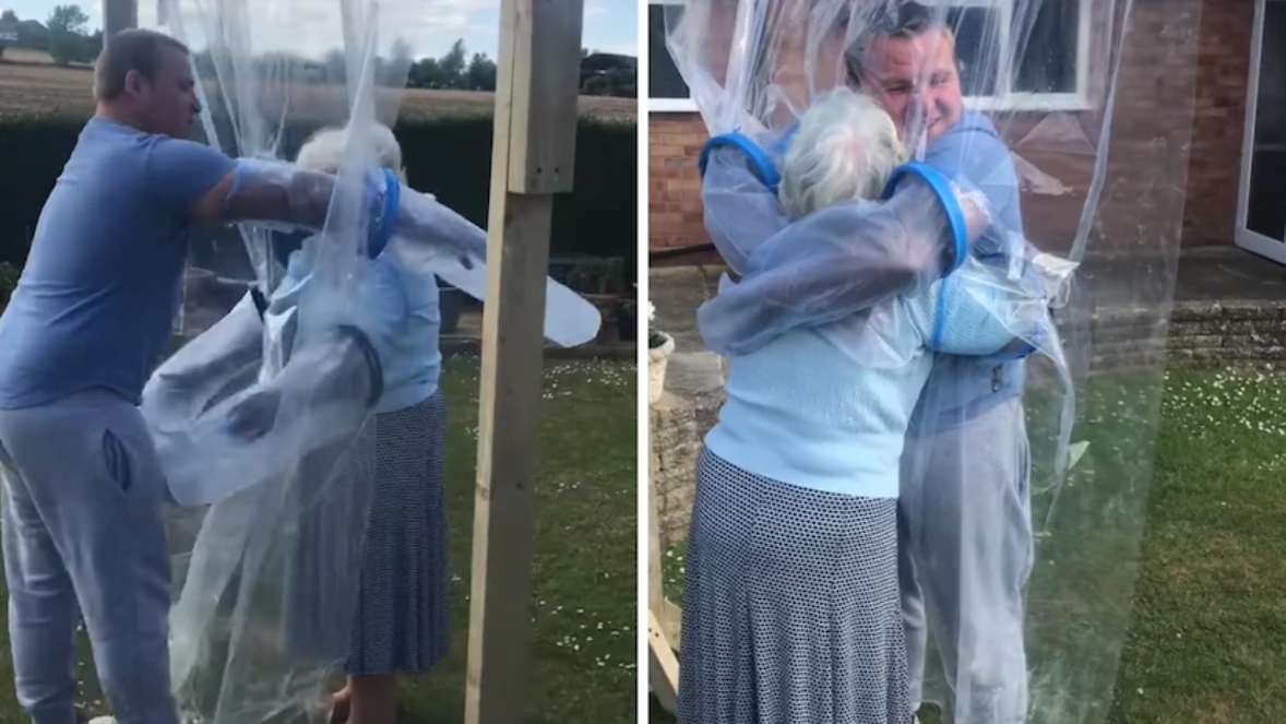 Man makes “cuddle blanket” to hug his gran amid coronavirus pandemic