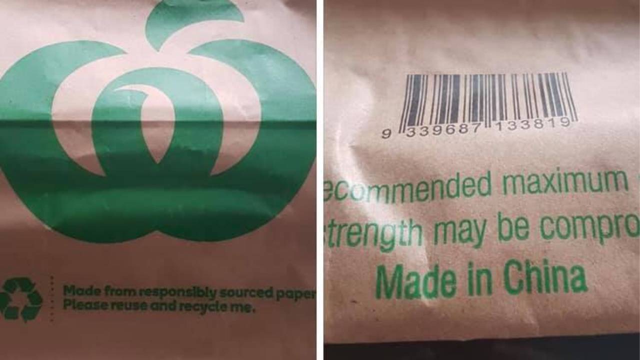 Woolworths CEO responds to backlash after ‘Made in China’ paper bag furore