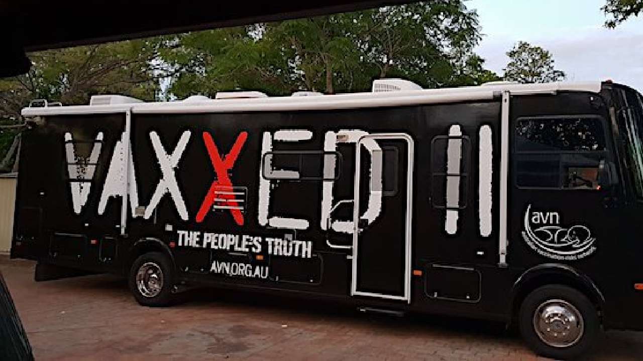 Hundreds join anti-vaxxer group’s national bus tour