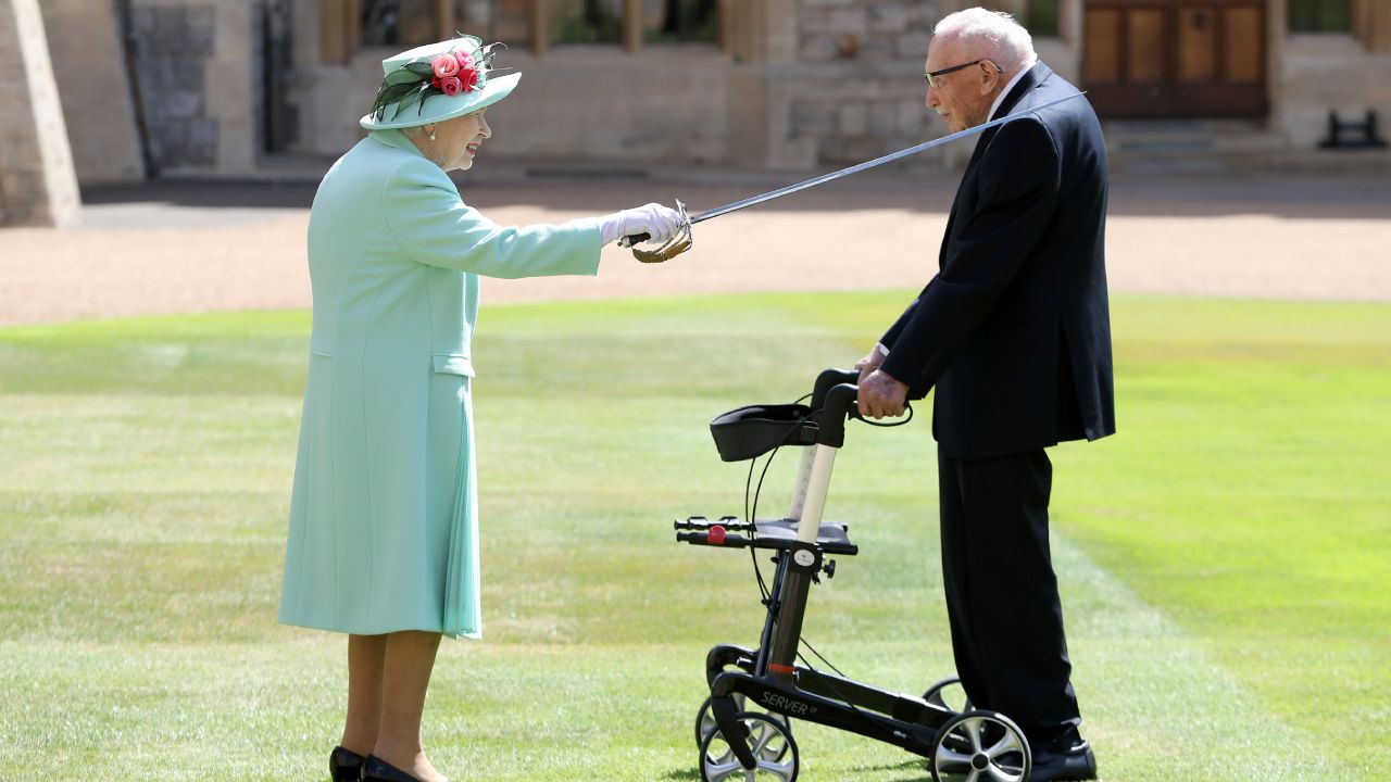 Queen Elizabeth II honours Captain Sir Thomas Moore with Knighthood