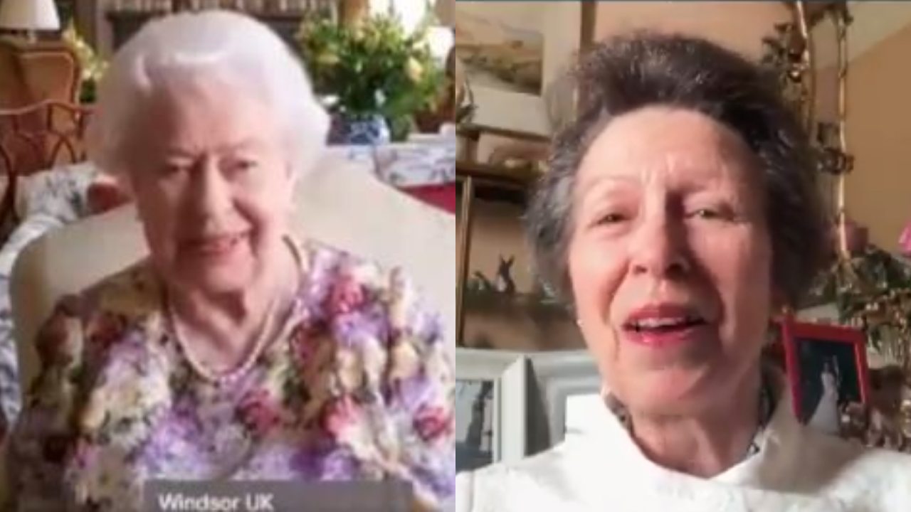 Heartwarming footage of Princess Anne's fumbly Zoom call with the Queen