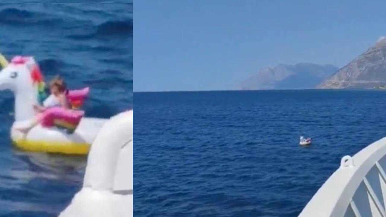 Four-year-old girl found floating alone at sea on giant inflatable unicorn