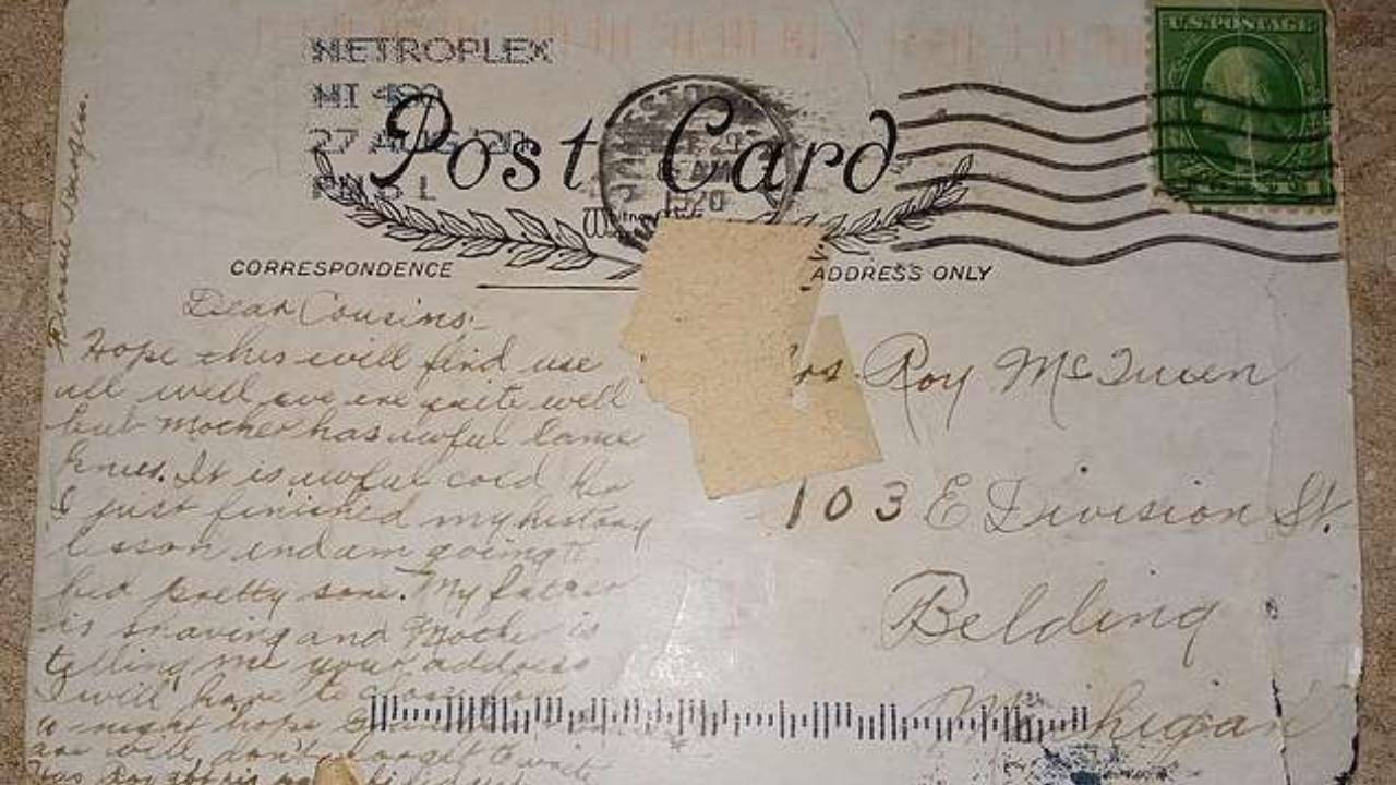 100-year-old postcard finally gets delivered!