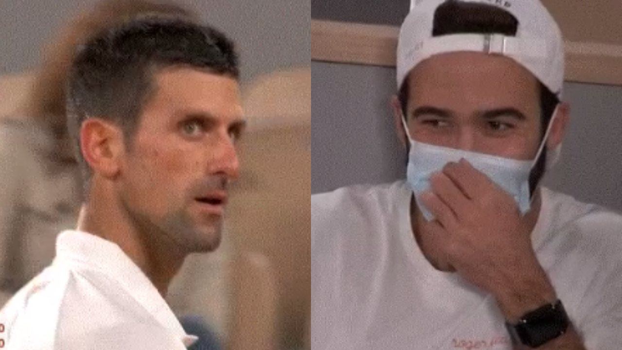 Novak Djokovic caught in tense exchange with Federer fan