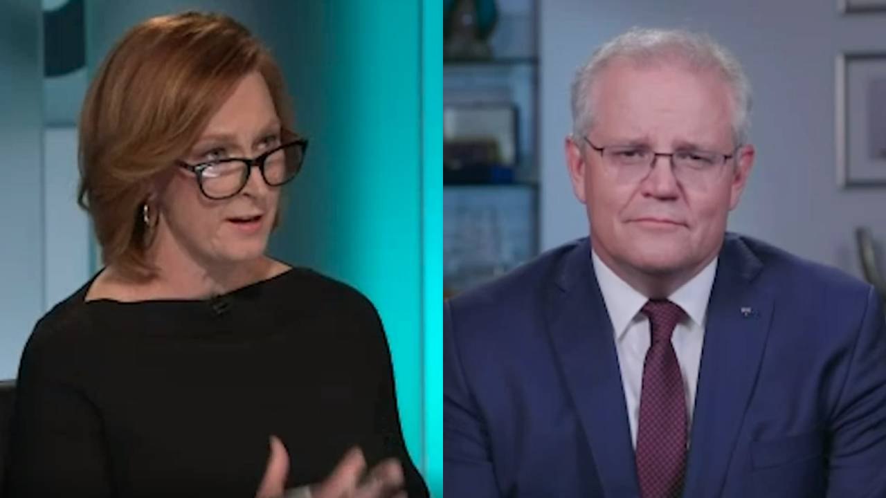 "Men are responsible": Leigh Sales fires up at Prime Minister Scott Morrison