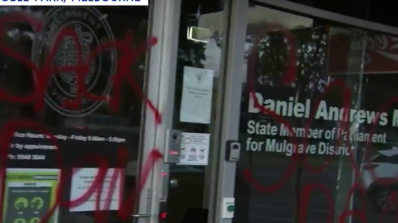 Vandals attack Daniel Andrews' office