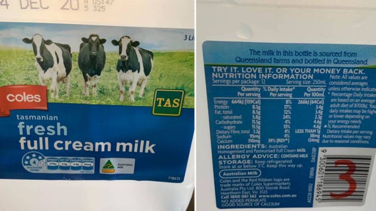 “Please explain”: Customer demands answers from Coles over confusing milk label