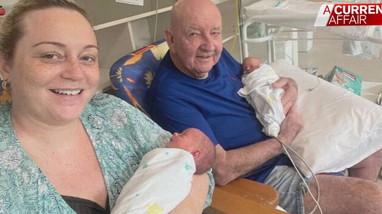 Couple with 39-year age gap welcome twins