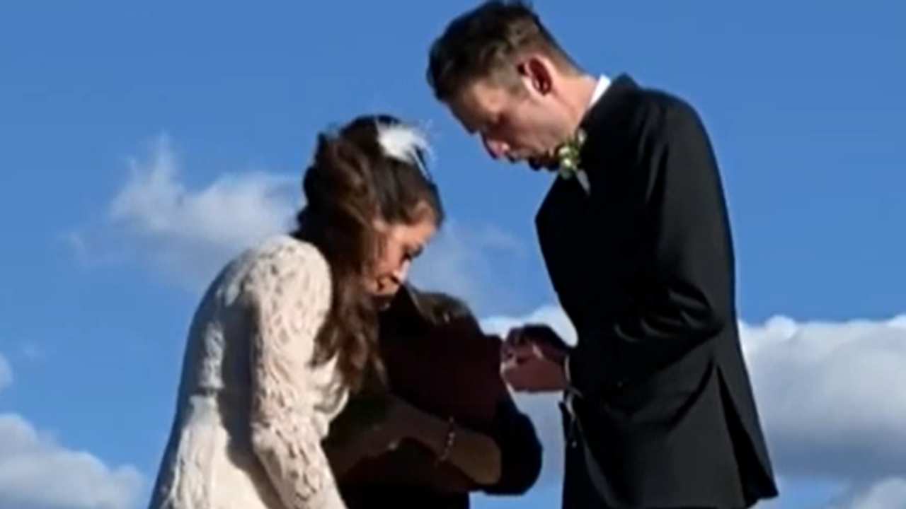 "This can't be happening": Groom drops wedding ring in worst possible place