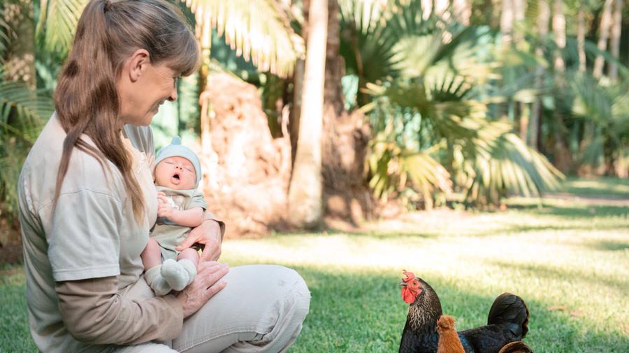 Bindi Irwin’s new bub makes some new friends at Australia Zoo