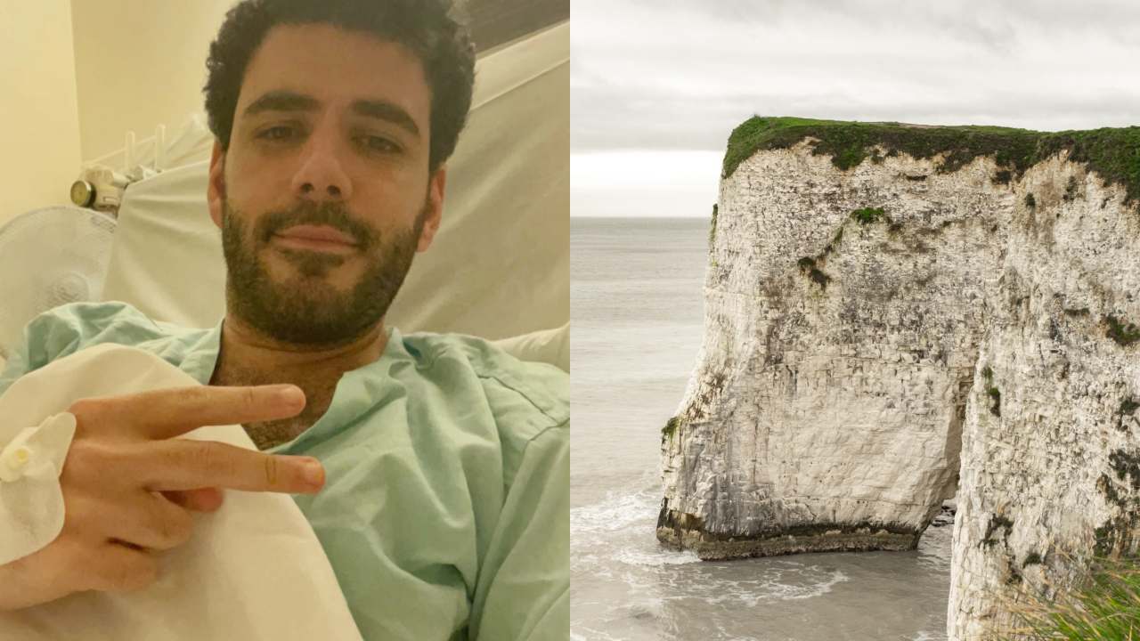 Tourist survives 35m fall off a CLIFF