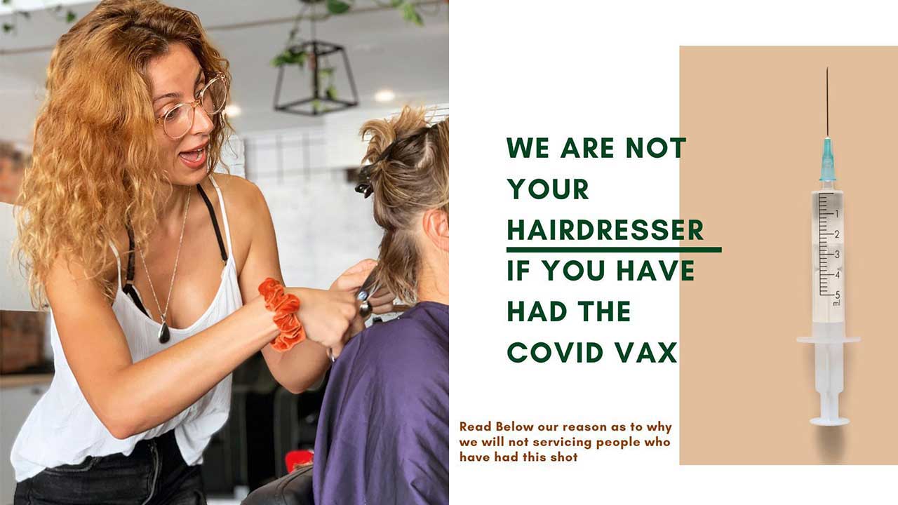 Hair salon bans patrons who have had the jab