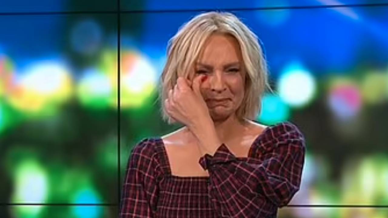 Carrie Bickmore breaks down in tears during The Project
