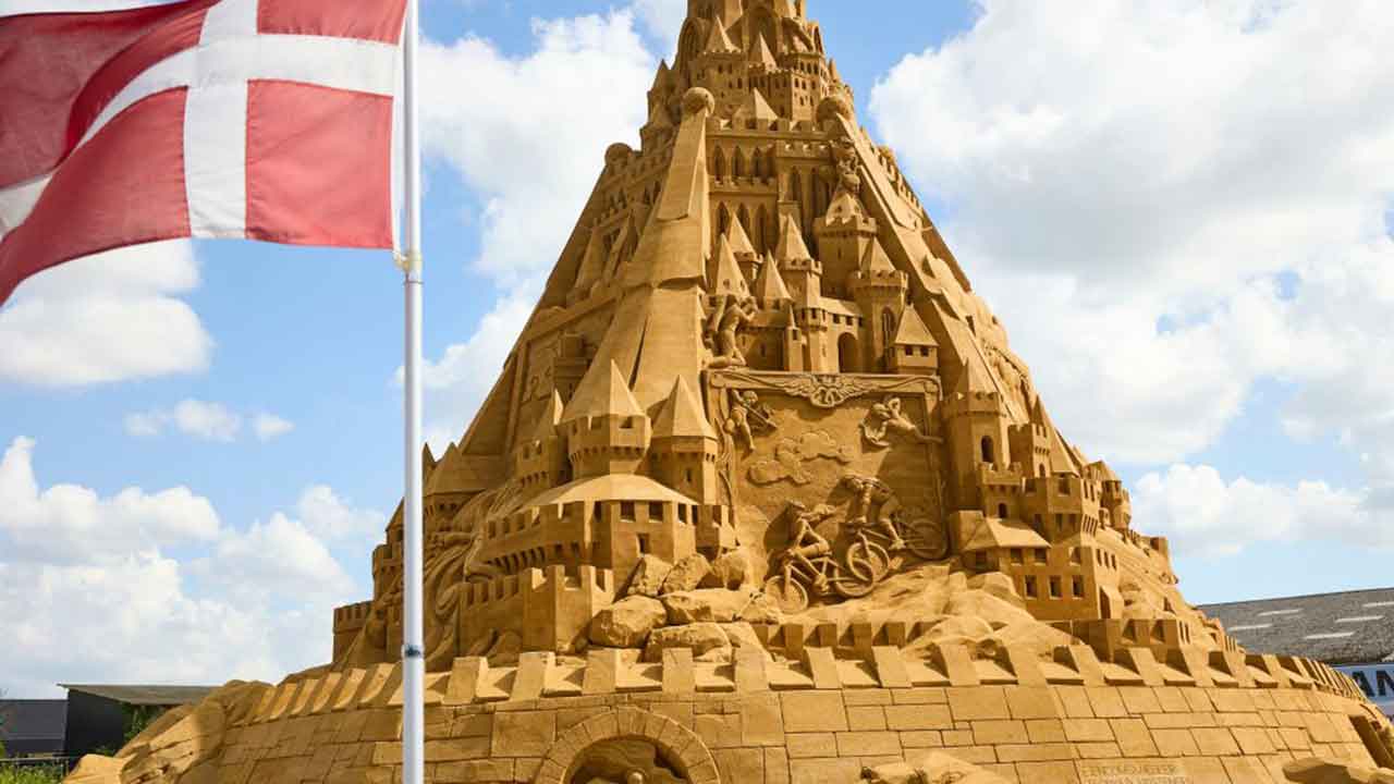 Record-breaking sandcastle built in Denmark