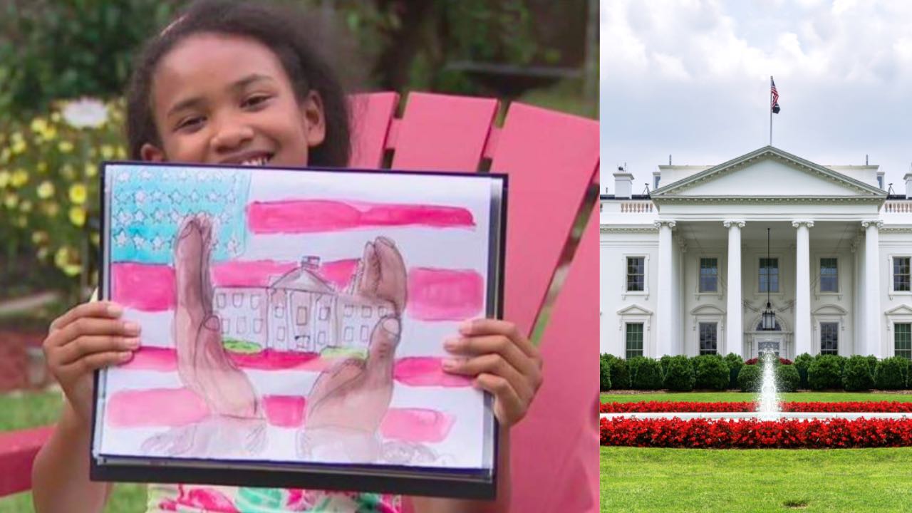 Nine-year-old competition winner will have her art displayed in the White House