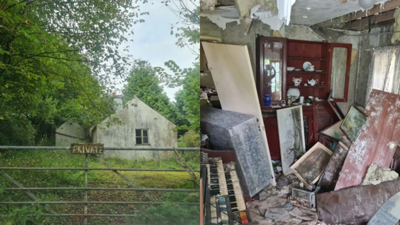 Explorer finds abandoned cottage with dirty dishes still in the sink