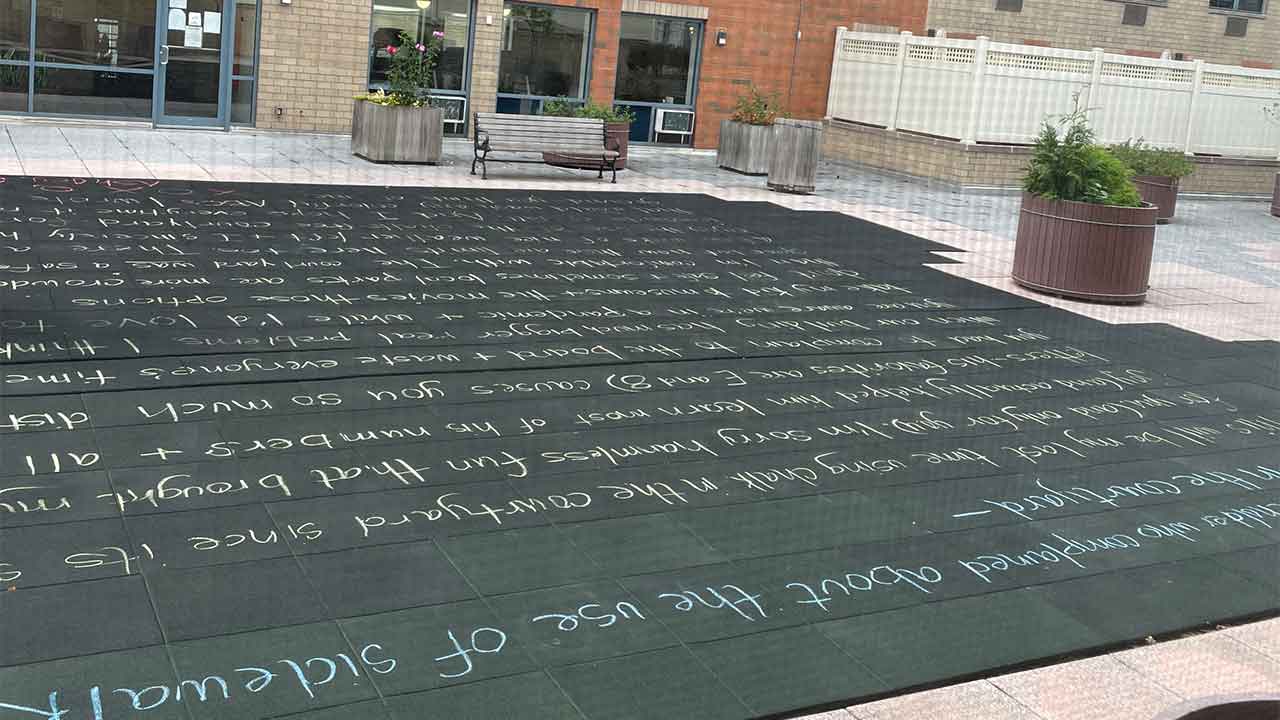 Mum hits back at neighbour over chalk complaint