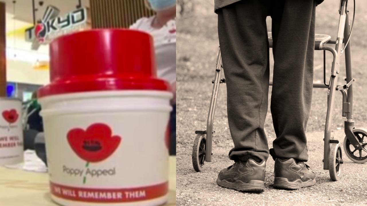 Elderly man steals Remembrance Day donations